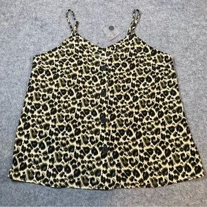 Main Strip Leopard Print Camisole w Buttons Women’s Large NWOT